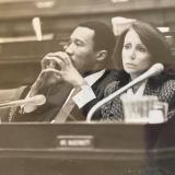 Congressman Mfume with Speaker Pelosi attending a committee hearing 