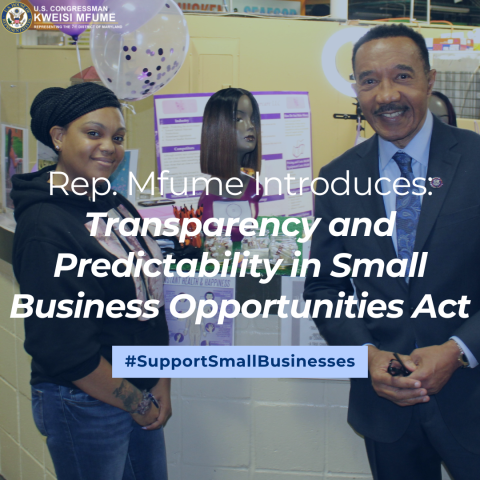 Rep. Mfume Photo for SBC Bill Intro